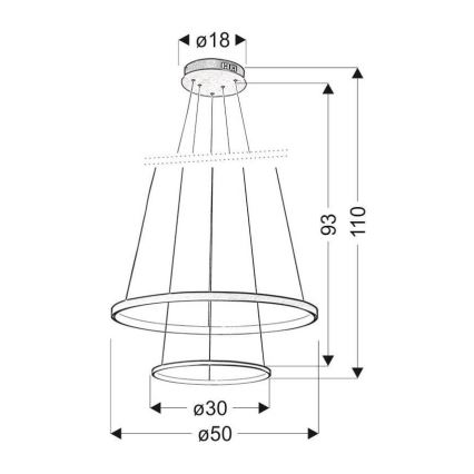 Lámpara LED colgante LUNE LED/40W/230V