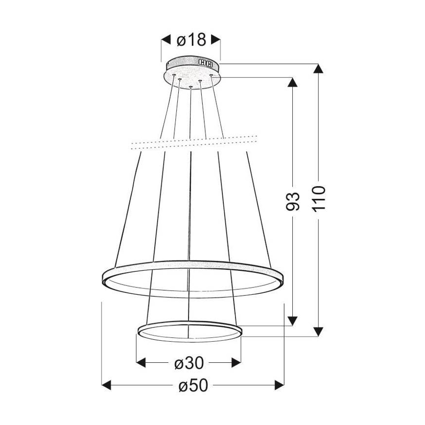 Lámpara LED colgante LUNE LED/40W/230V