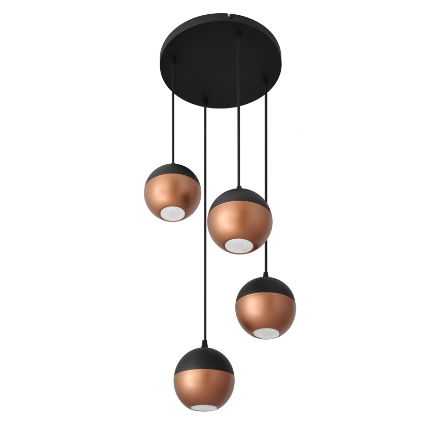 Lámpara LED colgante MIDWAY 4xGU10/4,8W/230V negro/cobre