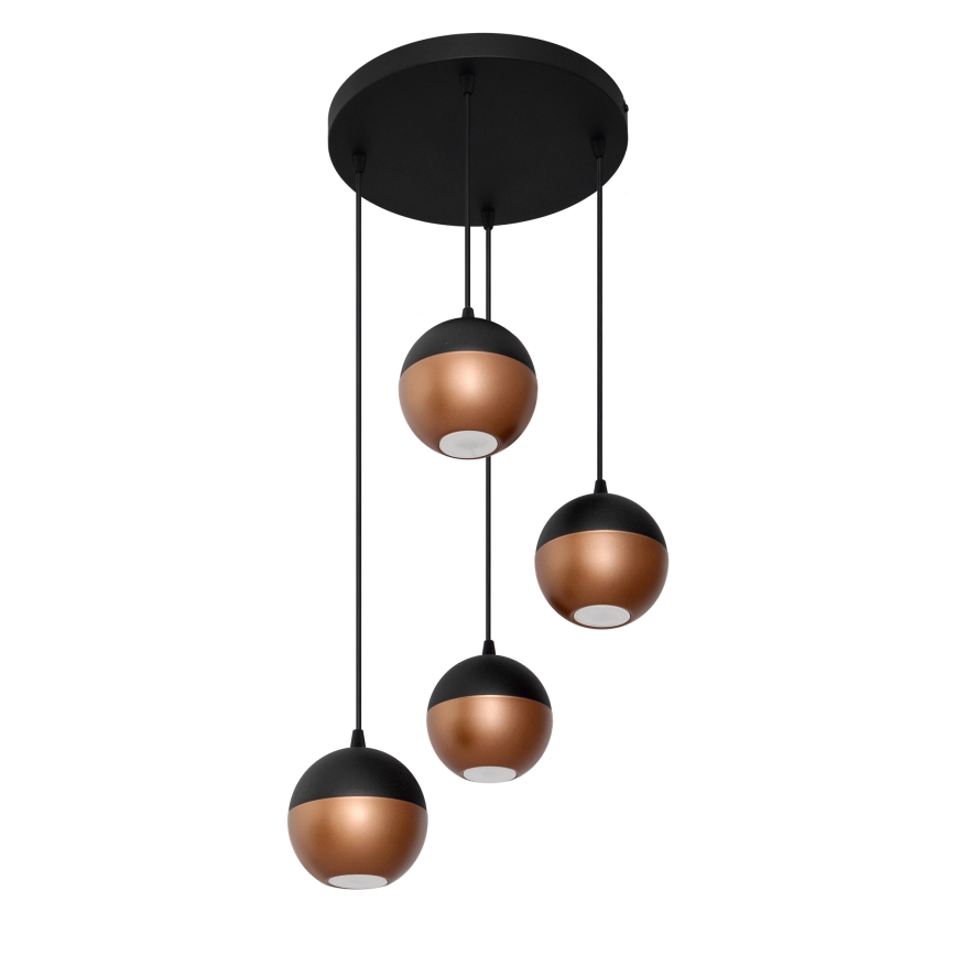Lámpara LED colgante MIDWAY 4xGU10/4,8W/230V negro/cobre