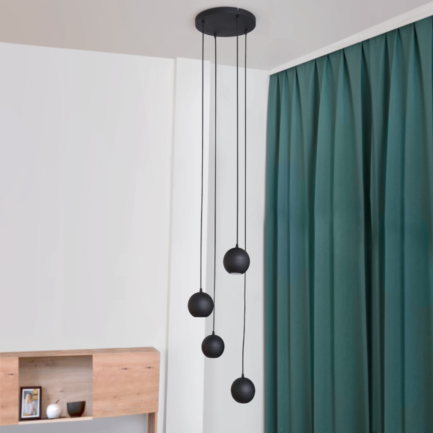 Lámpara LED colgante MIDWAY 4xGU10/4,8W/230V negro