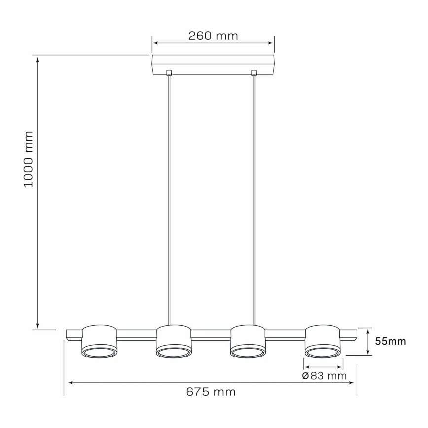 Lámpara LED colgante MIRELLA 4xGX53/6W/230V dorado/negro