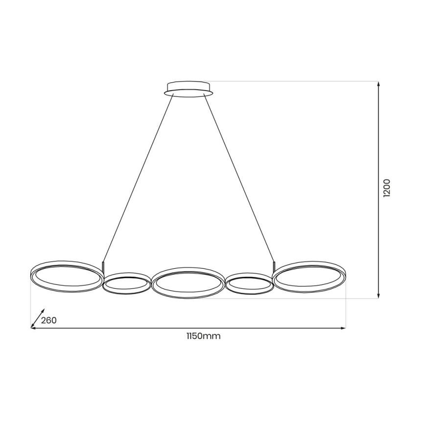Lámpara LED colgante OLYMPIA 5xLED/10W/230V negro
