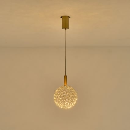 Lámpara LED colgante PERFORATO LED/6,3W/230V 3000K dorado diá. 20 cm