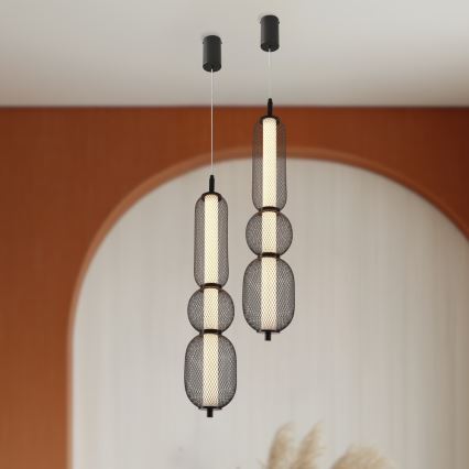 Lámpara LED colgante PUMA LED/15W/230V diámetro 14 cm negra