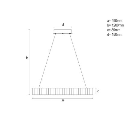 Lámpara colgante LED regulable con cable LED/75W/230V 3000-6500K Ø 49 cm + mando a distancia