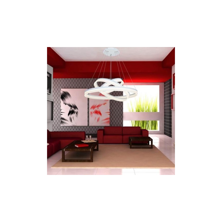 Lámpara LED colgante regulable con mando a distancia RING LED/114W/230V