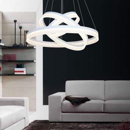 Lámpara LED colgante regulable con mando a distancia RING LED/114W/230V