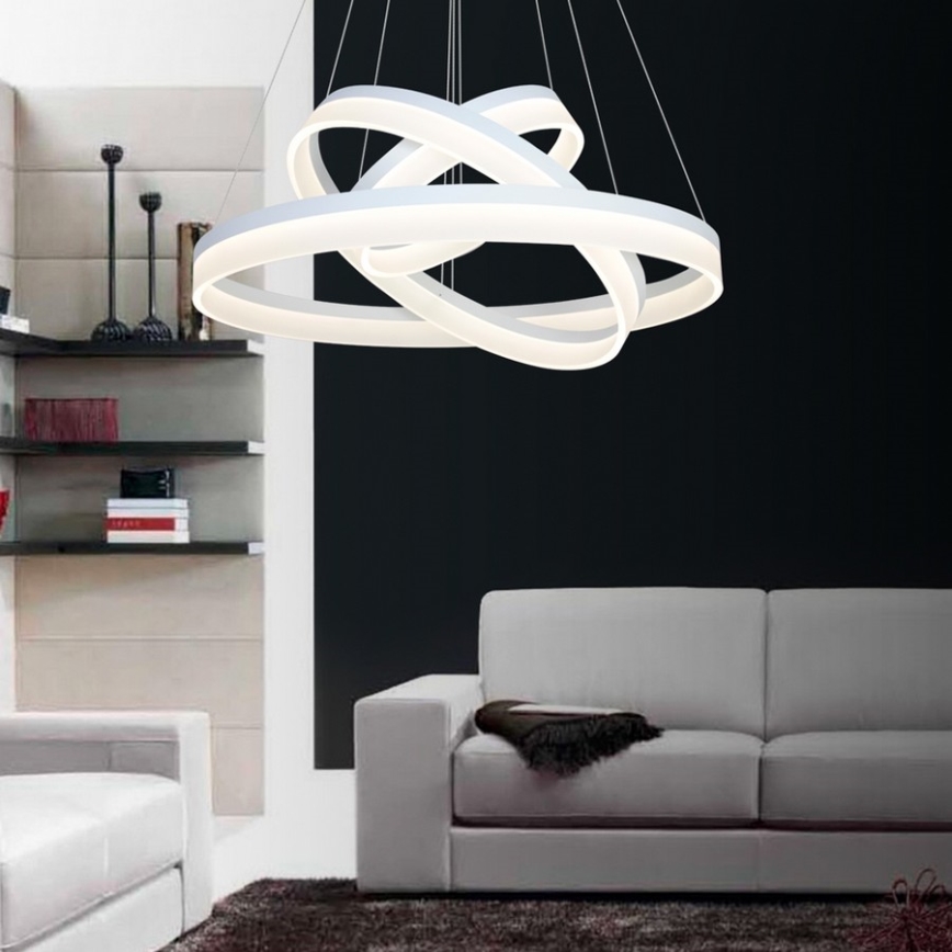 Lámpara LED colgante regulable con mando a distancia RING LED/114W/230V