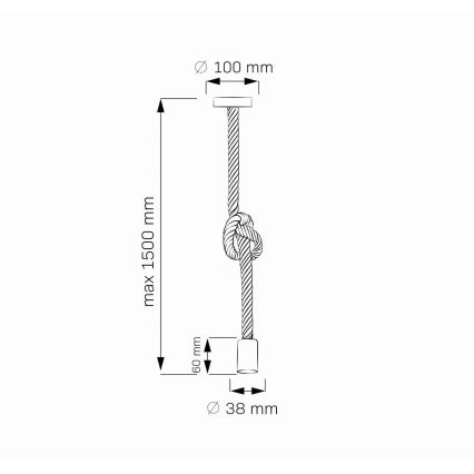 Lámpara LED colgante ROPE 1xE27/8W/230V