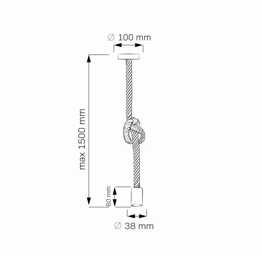 Lámpara LED colgante ROPE 1xE27/8W/230V