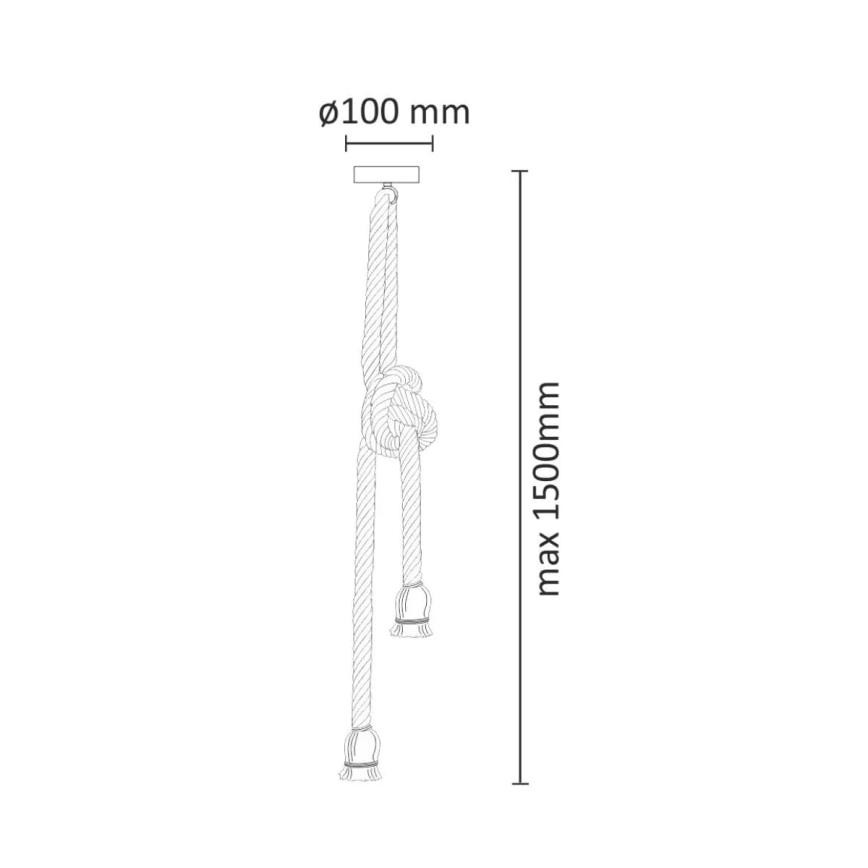 Lámpara LED colgante ROPE 2xE27/10W/230V