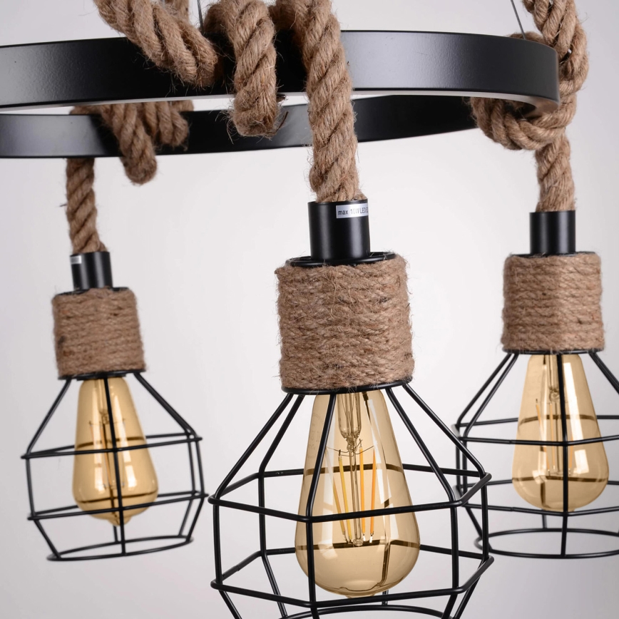 Lámpara LED colgante ROPE ALEGRA 4xE27/10W/230V