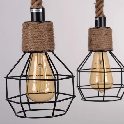 Lámpara LED colgante ROPE ALEGRA 4xE27/10W/230V