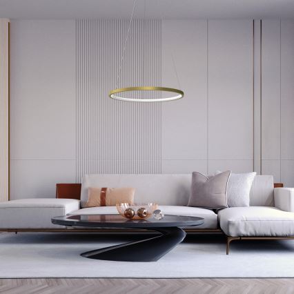 Lámpara LED colgante con cable ROTONDA LED/27W/230V dorado