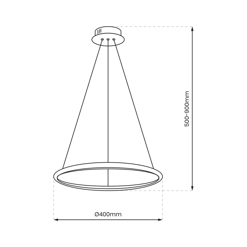 Lámpara LED colgante con cable ROTONDA LED/27W/230V dorado