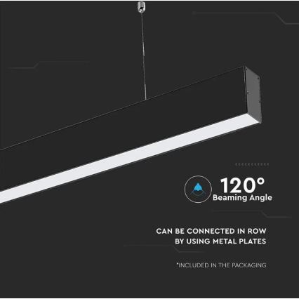 Lámpara LED colgante con cable CHIP LED SAMSUNG/40W/230V 4000K negro