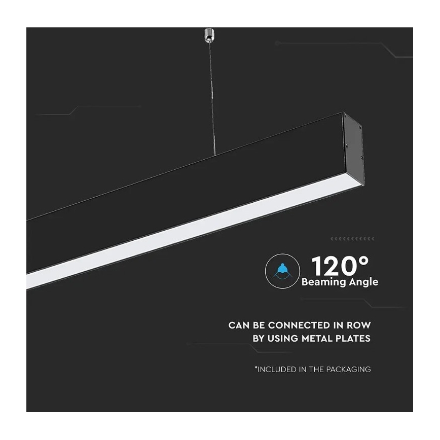 Lámpara LED colgante con cable CHIP LED SAMSUNG/40W/230V 4000K negro