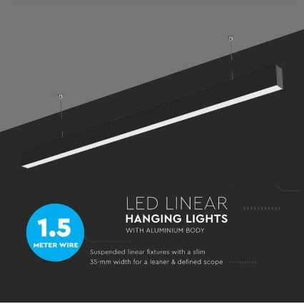 Lámpara LED colgante con cable CHIP LED SAMSUNG/40W/230V 4000K negro