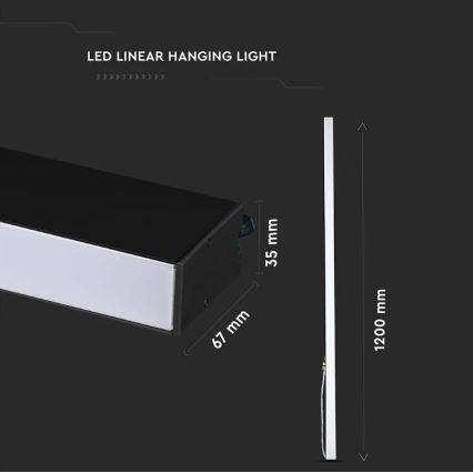 Lámpara LED colgante con cable CHIP LED SAMSUNG/40W/230V 4000K negro