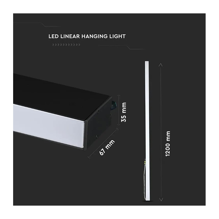 Lámpara LED colgante con cable CHIP LED SAMSUNG/40W/230V 4000K negro