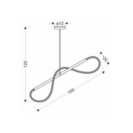 Lámpara LED colgante sobre cable SUPREME LED/22W/230V 100 cm dorada