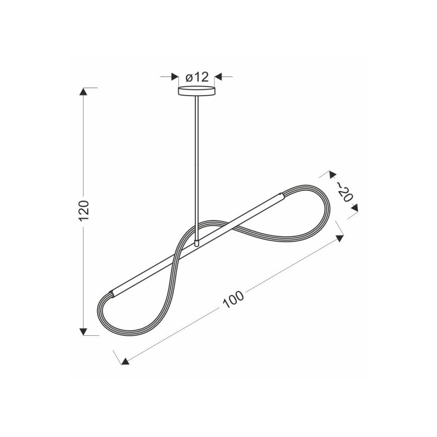 Lámpara LED colgante sobre cable SUPREME LED/22W/230V 100 cm dorada