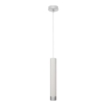 Lámpara LED colgante TUBA 1xGU10/4,8W/230V blanco/cromo brillante