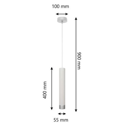Lámpara LED colgante TUBA 1xGU10/4,8W/230V blanco/cromo mate