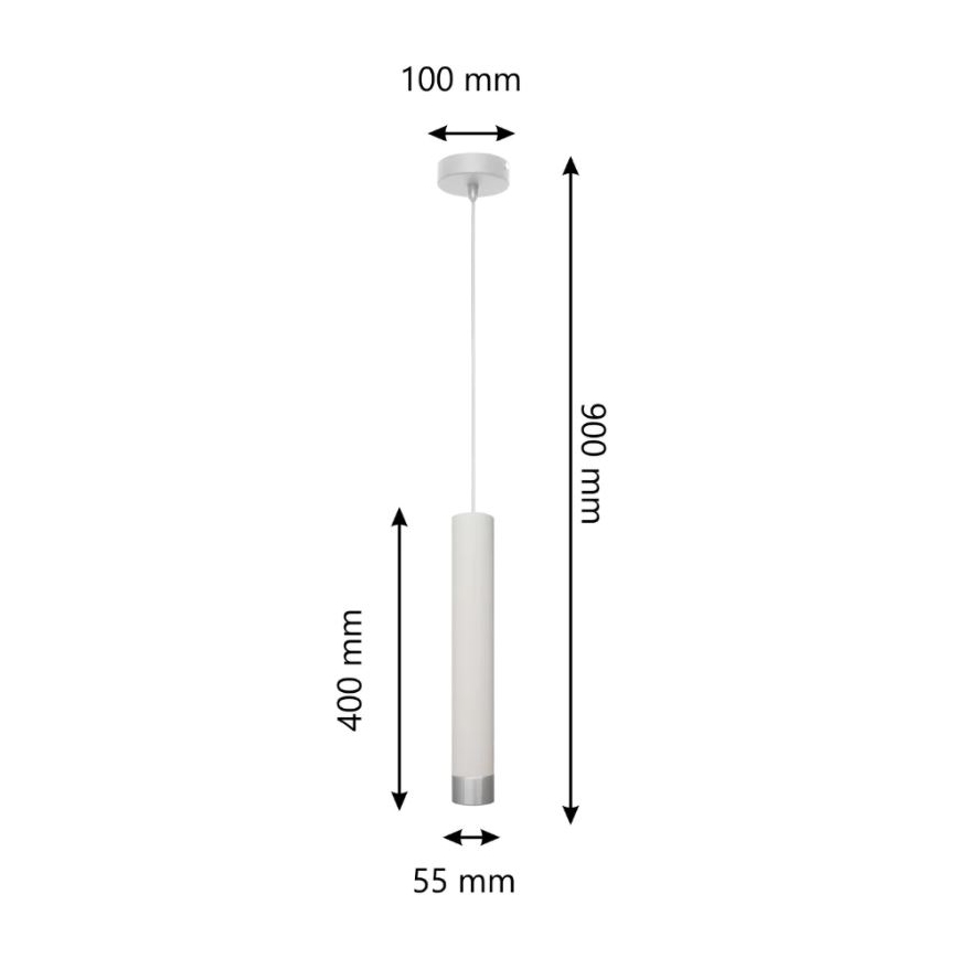 Lámpara LED colgante TUBA 1xGU10/4,8W/230V blanco/cromo mate