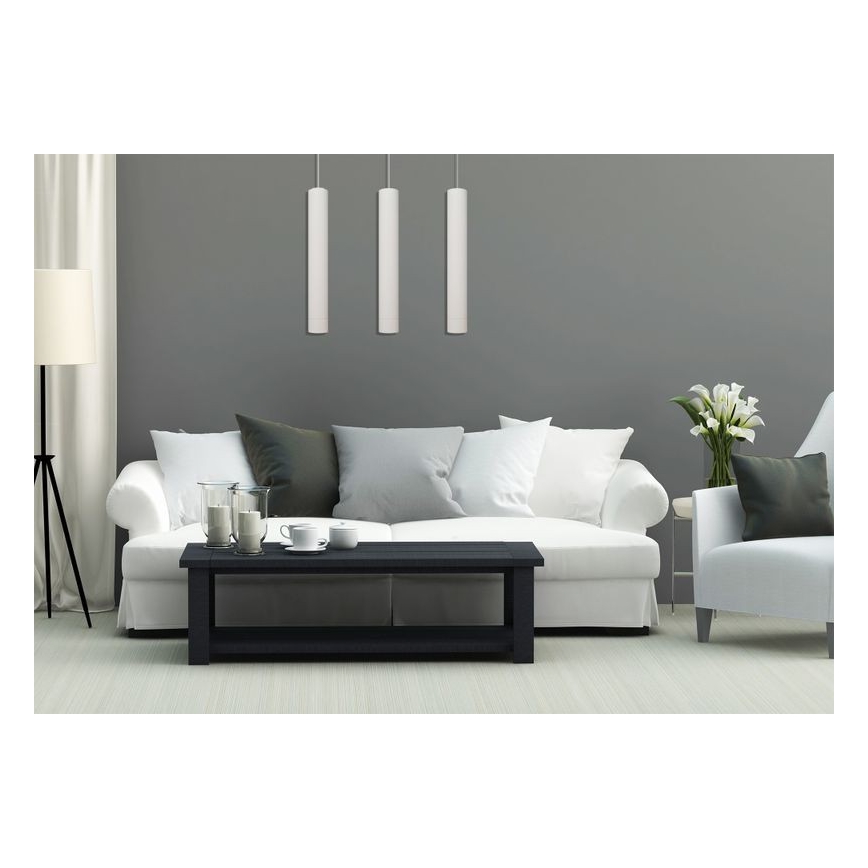 Lámpara LED colgante con cable TUBA 3xGU10/4,8W/230V blanca
