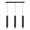 Lámpara LED colgante TUBA 3xGU10/4,8W/230V negro/cromo brillante