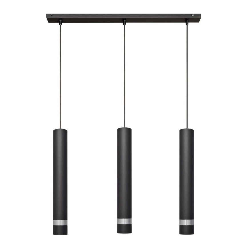Lámpara LED colgante TUBA 3xGU10/4,8W/230V negro/cromo brillante