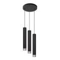Lámpara LED colgante TUBA 3xGU10/4,8W/230V negro/cromo brillante