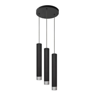 Lámpara LED colgante TUBA 3xGU10/4,8W/230V negro/cromo brillante
