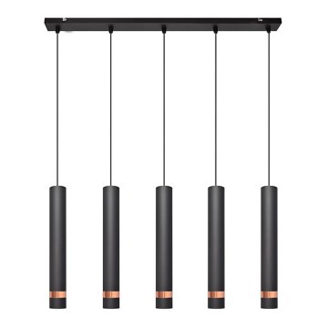 Lámpara LED colgante TUBA 5xGU10/6,5W/230V negro/cobre
