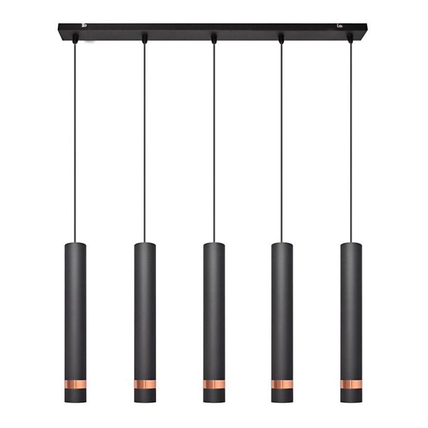 Lámpara LED colgante TUBA 5xGU10/6,5W/230V negro/cobre