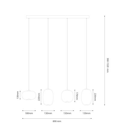 Lámpara LED colgante VASO LED/15W/230V blanco