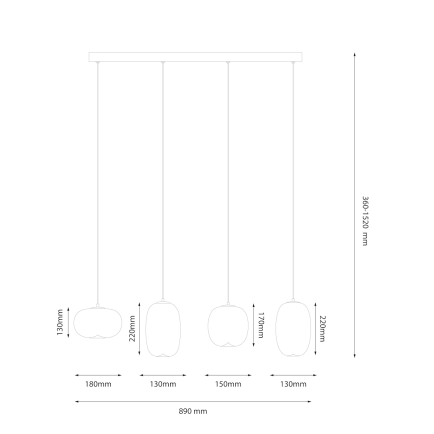 Lámpara LED colgante VASO LED/15W/230V blanco