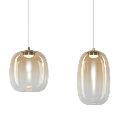Lámpara LED colgante VASO LED/15W/230V dorado/ahumado