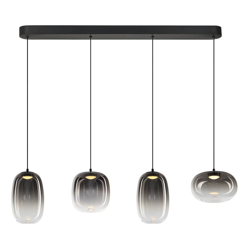 Lámpara LED colgante VASO LED/15W/230V negro/ahumado