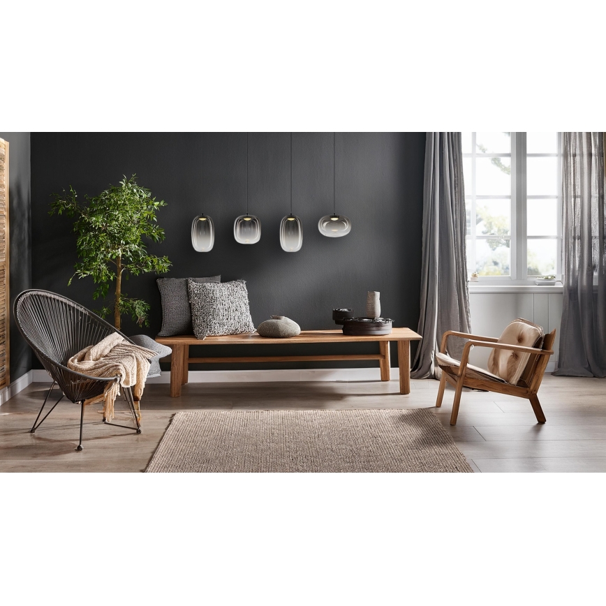 Lámpara LED colgante VASO LED/15W/230V negro/ahumado