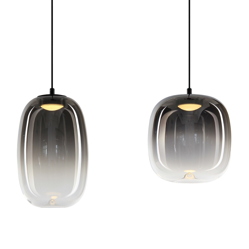 Lámpara LED colgante VASO LED/15W/230V negro/ahumado