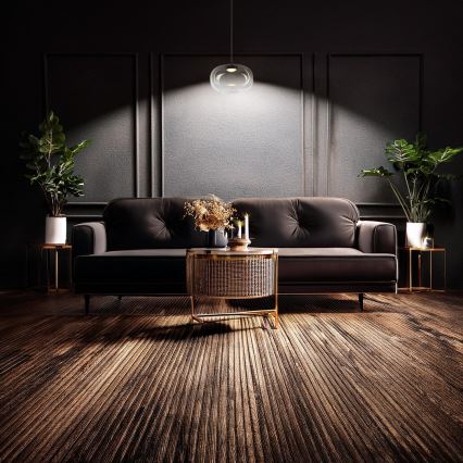 Lámpara LED colgante VASO LED/4W/230V diá. 18 cm negro/ahumado