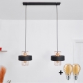 Lámpara LED colgante VOLTA 2xE27/15W/230V negro/dorado