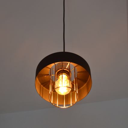 Lámpara LED colgante VOLTA 2xE27/15W/230V negro/dorado
