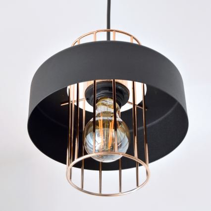 Lámpara LED colgante VOLTA 2xE27/15W/230V negro/dorado