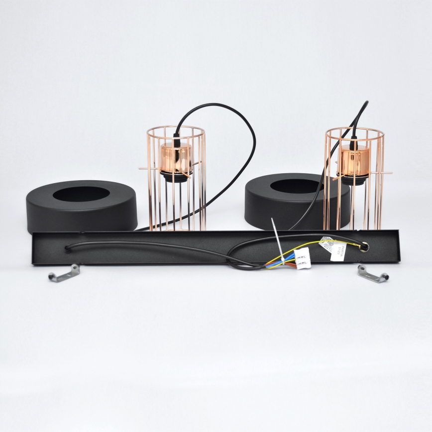 Lámpara LED colgante VOLTA 2xE27/15W/230V negro/dorado