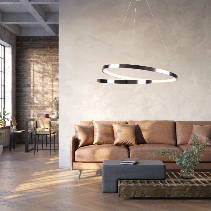 Lámpara LED colgante ZEFIRA LED/40W/230V 4000K diá. 50 cm cromo brillante