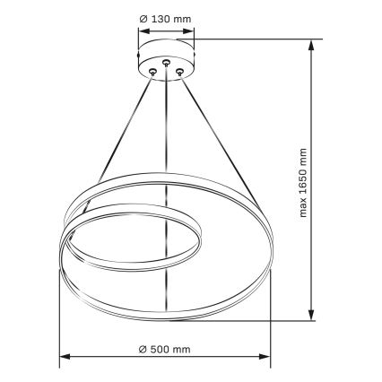 Lámpara LED colgante ZEFIRA LED/40W/230V 4000K diá. 50 cm cromo brillante
